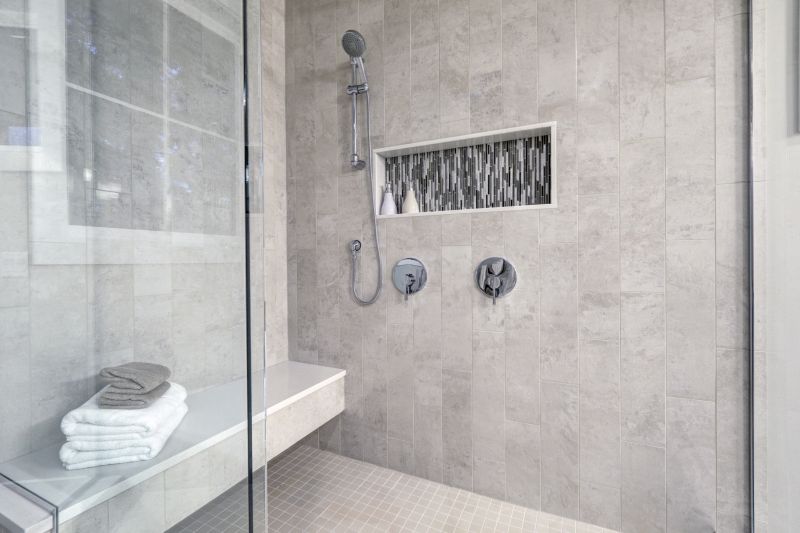Modern bathroom with new shower